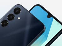 Samsung Galaxy A16 Smartphone, das Rück- und Frontdesign mit Dualkameras zeigt.