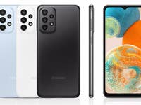 Samsung Galaxy A23 in allen Farben und von vorne und hinten