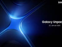 Ankündigung der Samsung Galaxy Unpacked-Veranstaltung mit einem blauen Design, Datum: 22. Januar 2025.