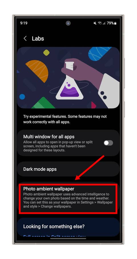 One-UI-6-Screenshot: Echtzeit-Wetter-Hintergründe aktivieren