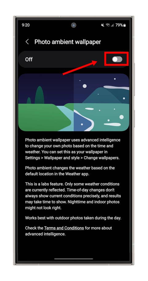 One-UI-6-Screenshot: Echtzeit-Wetter-Hintergründe aktivieren