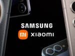 Samsungs und Xiaomis beste Smartphones nebeneinander vor schwarzem Hintergrund