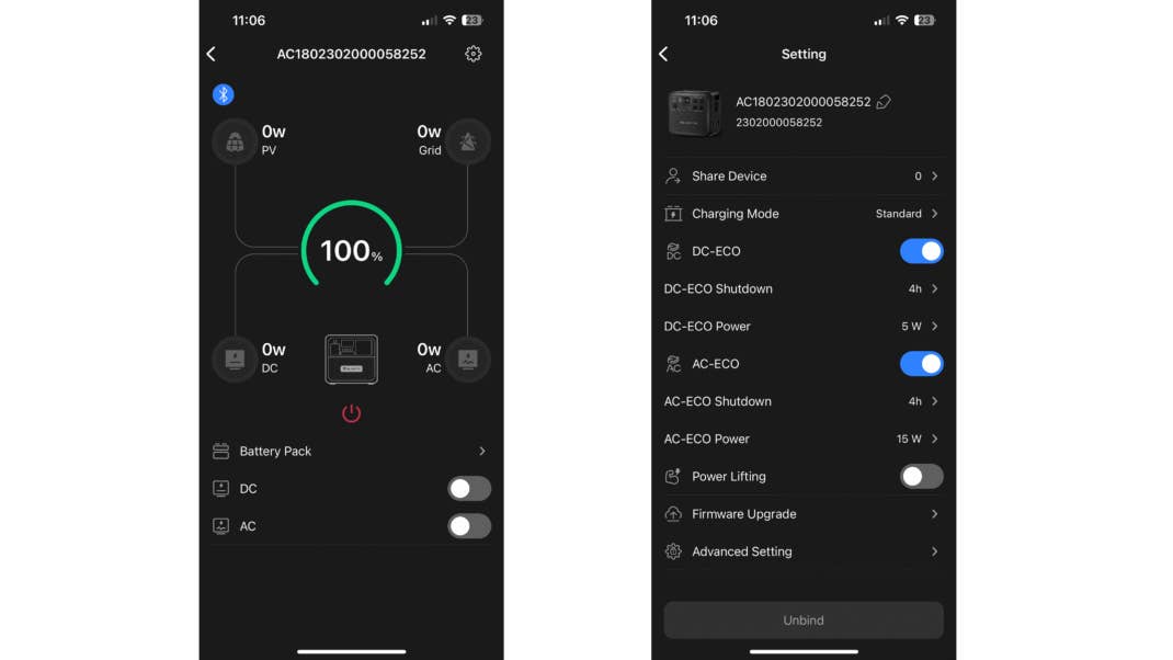 Bluetti-App Einstellungen