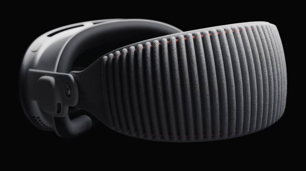 Obwohl die Apple Vision Pro auch über starre Bügel verfügt, ist sie mit einem flexiblen Band ausgestattet, das an den Bügeln befestigt werden kann, was eine bequemere Lösung zu sein scheint. Apple Vision Pro