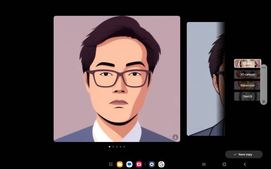 Samsung Galaxy Tab S10+: Portrait Studio.