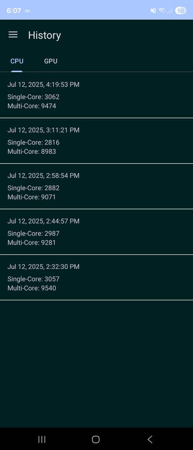 Geekbench-Benchmark-Ergebnisse für Samsung Galaxy Z Fold 7 mit verschiedenen Single-Core- und Multi-Core-Werten.