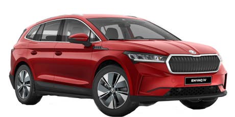 Skoda Enyaq iV 80X seitlich vorn rot