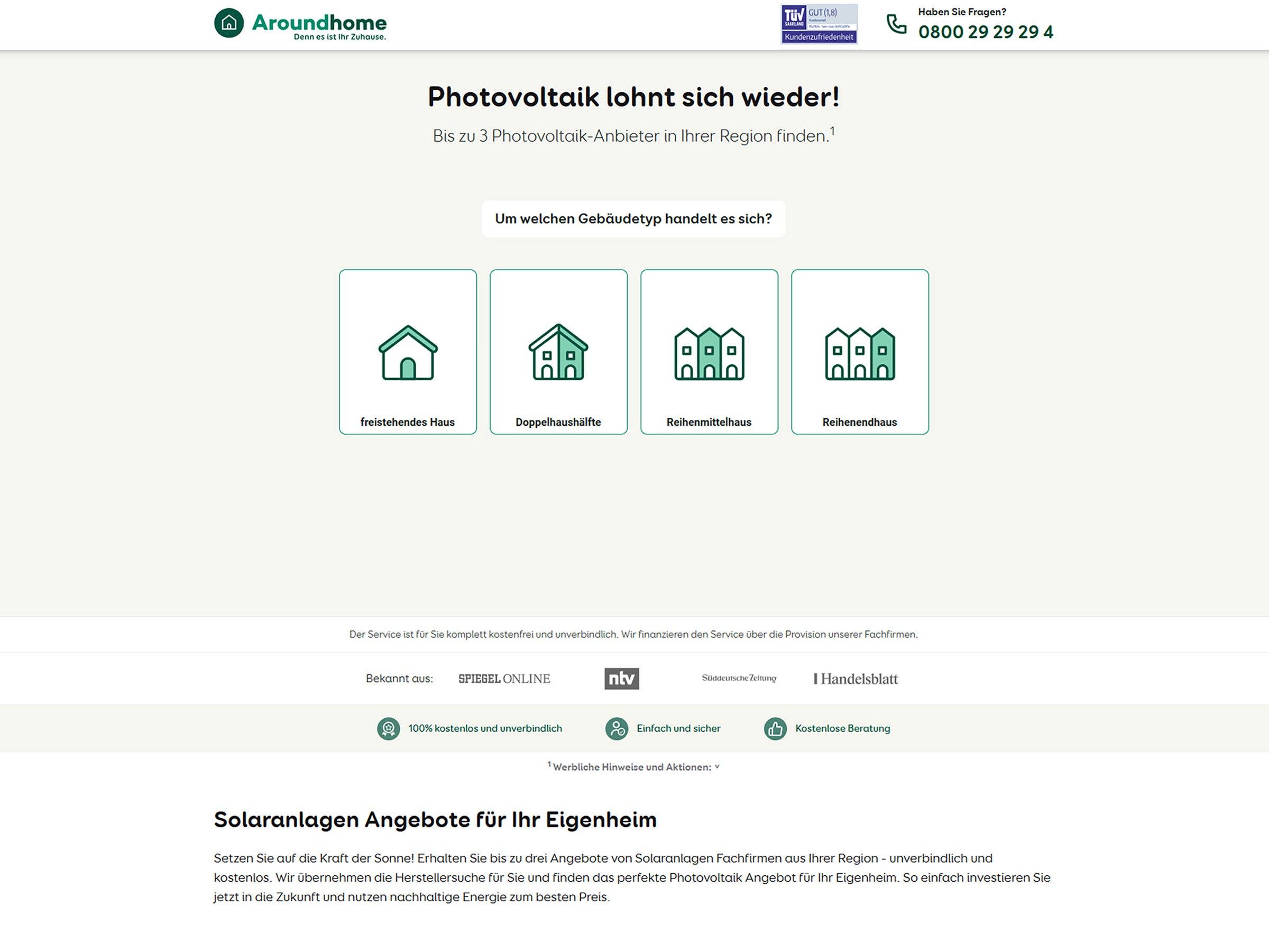 Solaranlagen-Rechner von Aroundhome