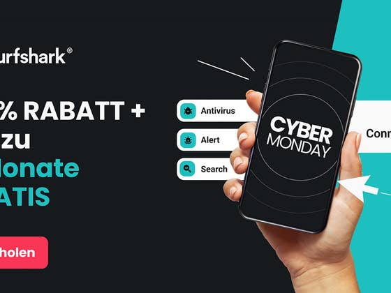 Surfshark VPN: Am Cyber Monday 80 % sparen + 5 Monate gratis extra