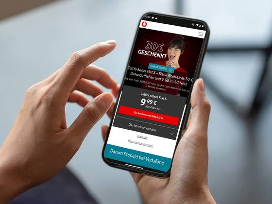 Black-Week-Deals bei Vodafone: 5G-Prepaid-Tarif mit Bonus!