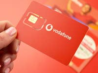 Vodafone Sim-Karte in Rot