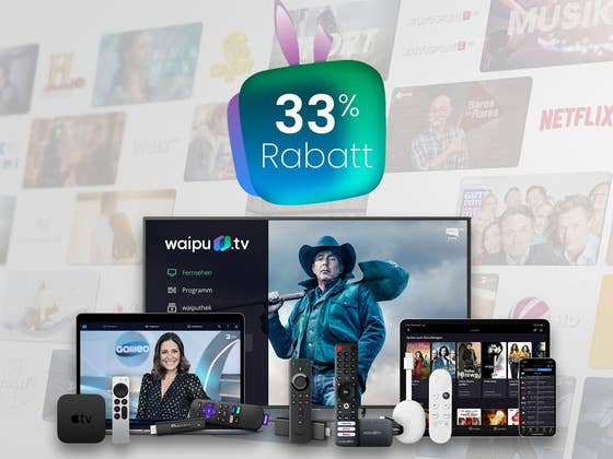 Jetzt noch günstiger TV streamen: 33 % Rabatt bei Waipu.tv