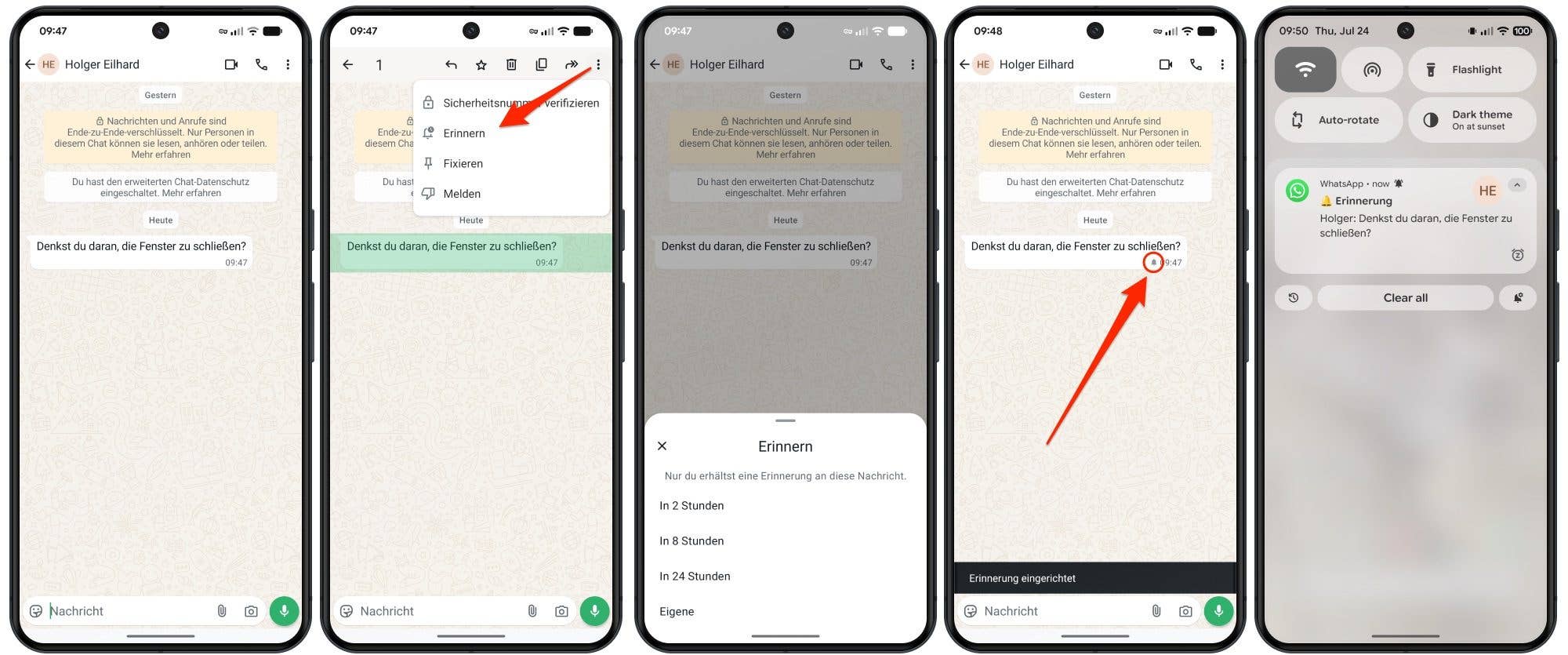 So funktionieren Erinnerungen in der WhatsApp-Beta von Android