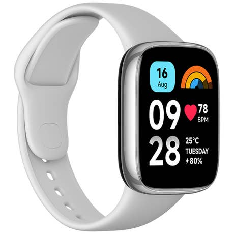 Xiaomi Redmi Watch 3 Active - Seite mit Band schräg - weiß Xiaomi Redmi Watch 3 Active - Seite mit Band schräg - weiß