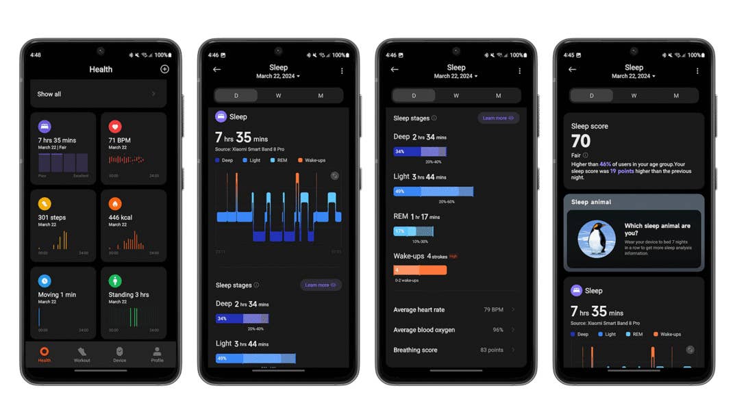 Schlaf-Tracking in der Mi-FitnessApp Schlaf-Tracking in der Mi-FitnessApp