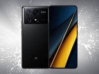 Xiaomi Poco X6 Pro vor weiß-grauem Hintergrund