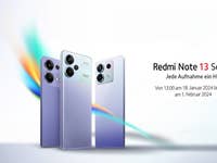 Xiaomi Redmi Note 13, Redmi Note 13 Pro und Redmi Note 13 Pro+ Rückseite mit Werbeschriftzug