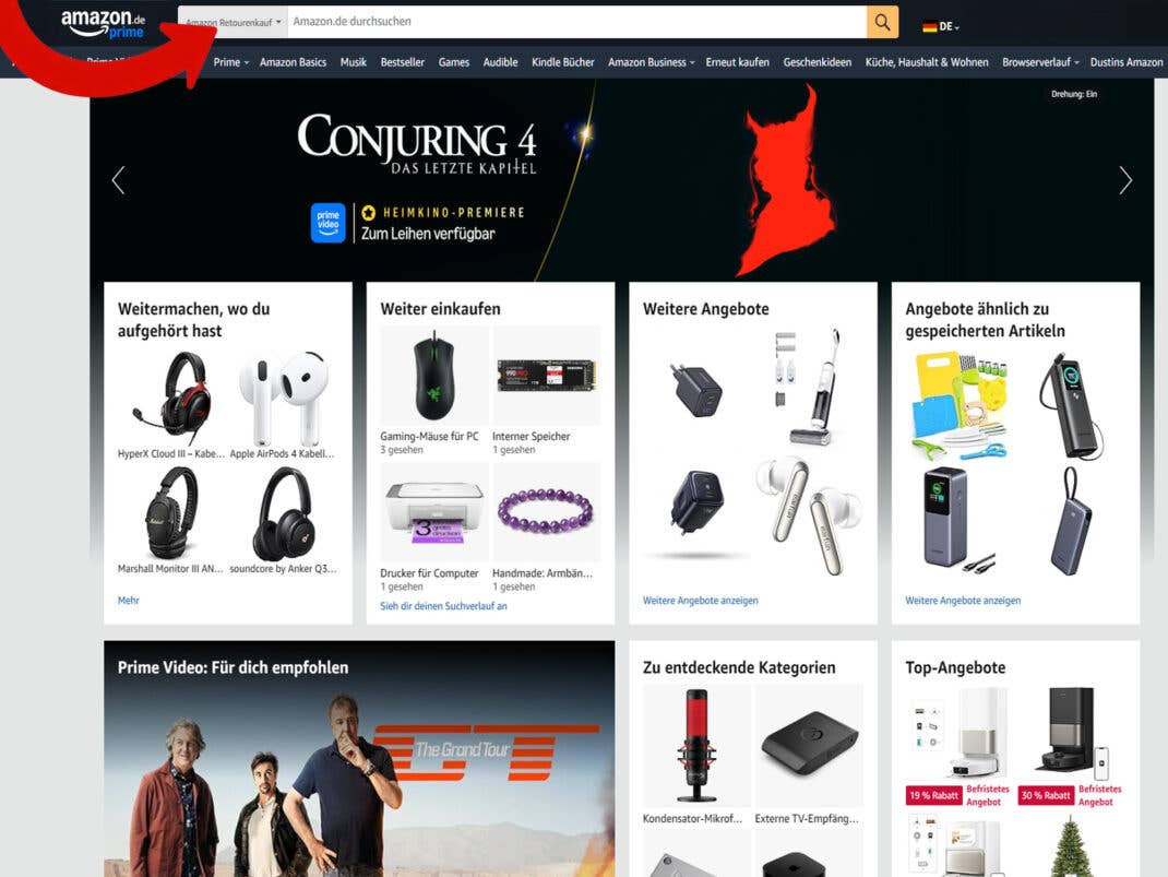 Amazon Retourenkauf-Schaltfläche