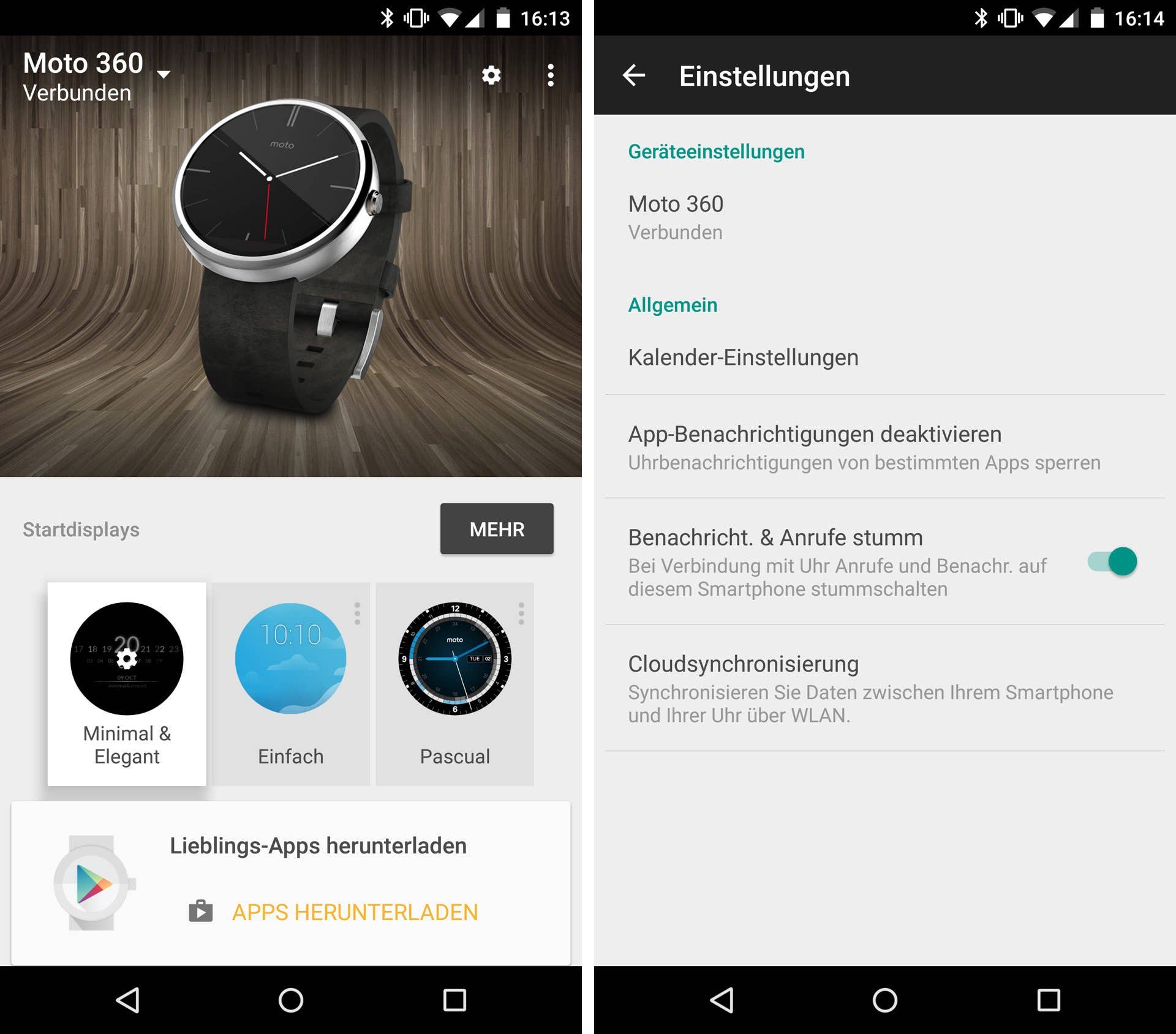 android wear einstellungen