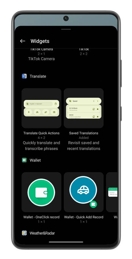 Screenshot, wie man Android-Verknüpfungen anlegt