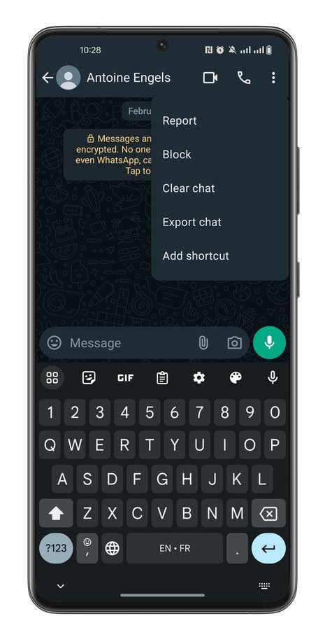 Screenshot, wie man Android-Verknüpfungen anlegt