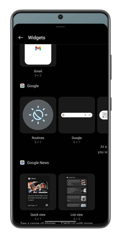 Screenshot, wie man Android-Verknüpfungen anlegt