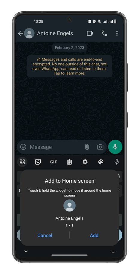 Screenshot, wie man Android-Verknüpfungen anlegt