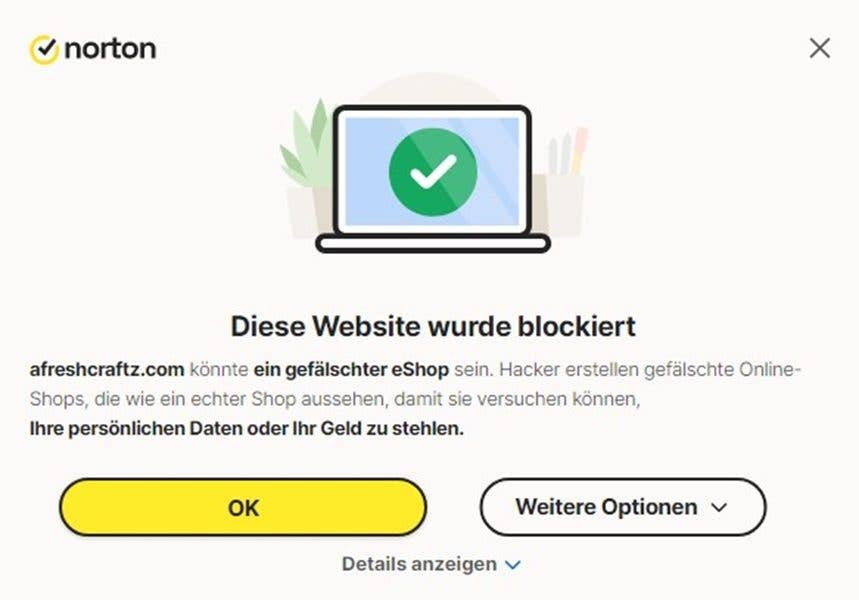 Nachricht vom Antivirus