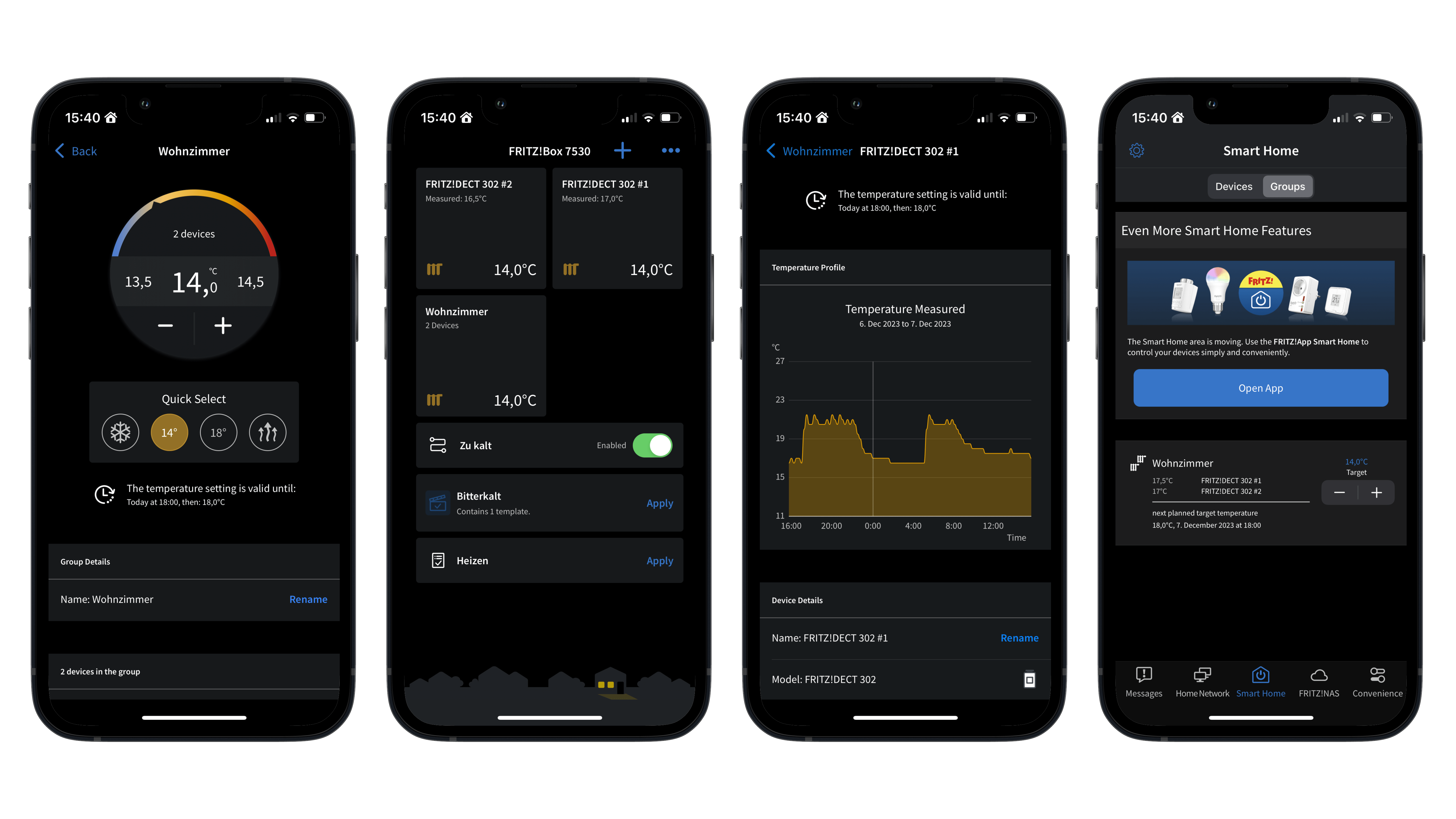 AVM Fritz! DECT 302 App Screenshots