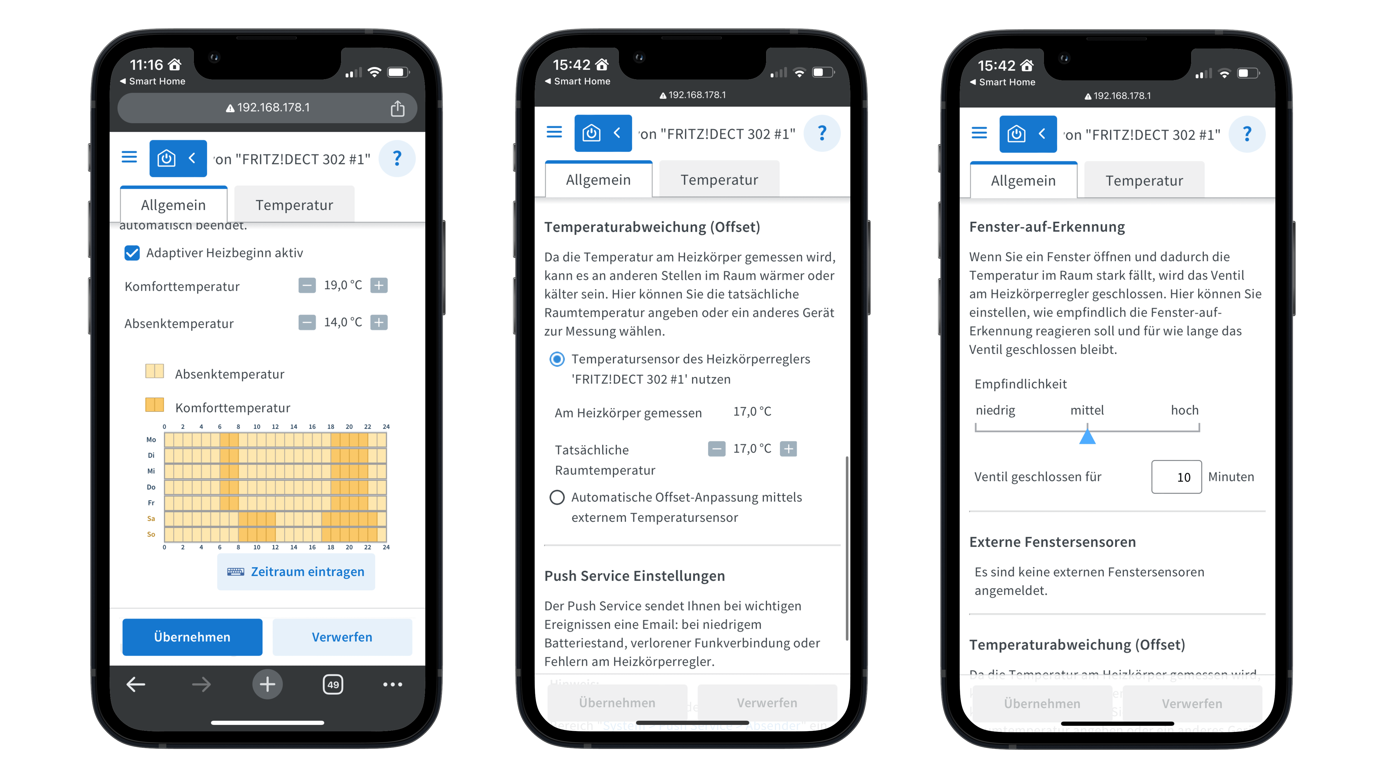 AVM Fritz! DECT 302 Statistiken App Screenshot