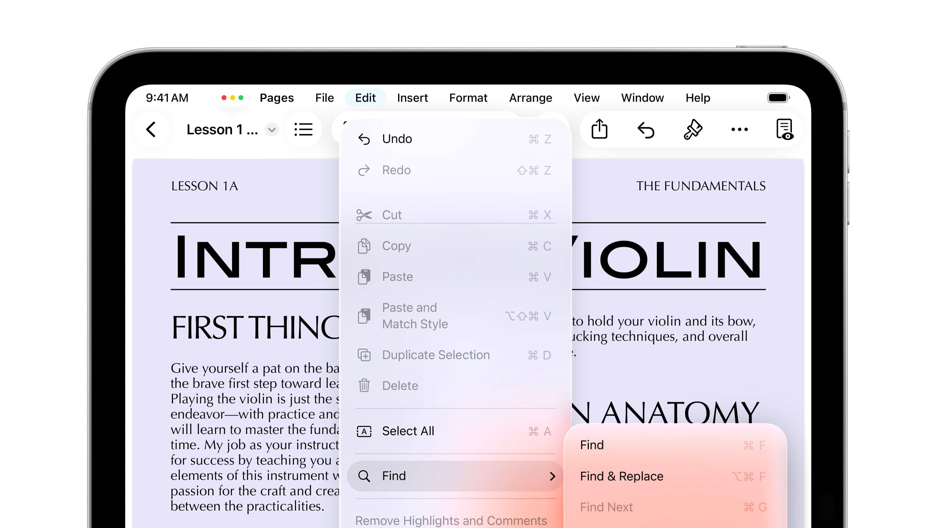 iPadOS 26 zeigt dir auf Wunsch eine Menüleiste der gerade offenen App