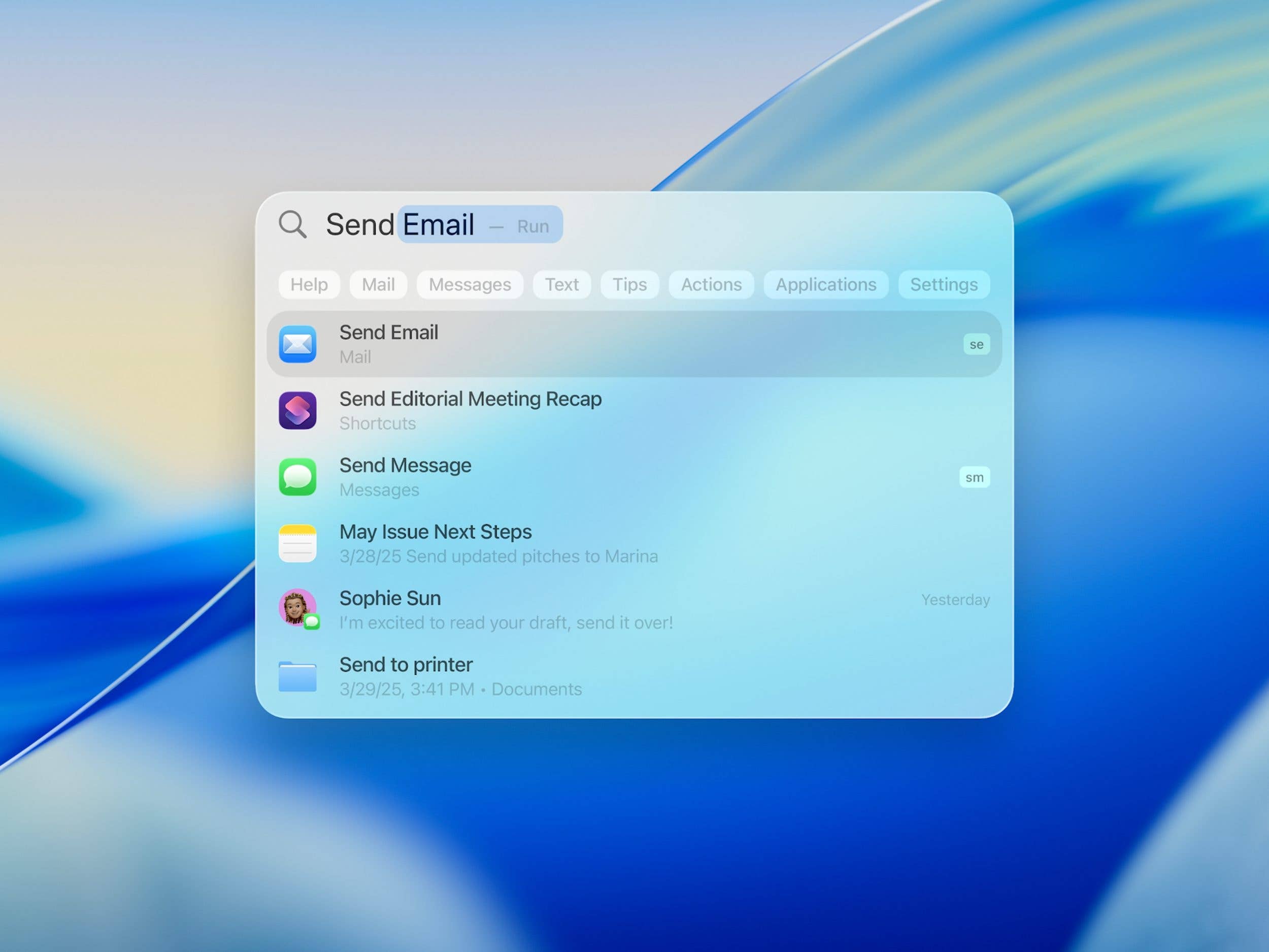 Spotlight in macOS Tahoe 26