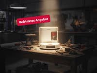 Bosch-Saugroboter in einer heruntergekommenen Werkstatt