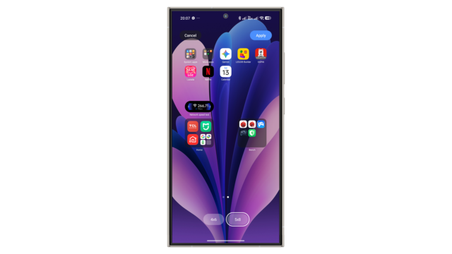 Wenn Sie das Layout des Startbildschirms anpassen, können Sie 5x8 wählen, um eine größere Fläche zu erhalten. Xiaomi HyperOS 3.0 Anpassung des Startbildschirms