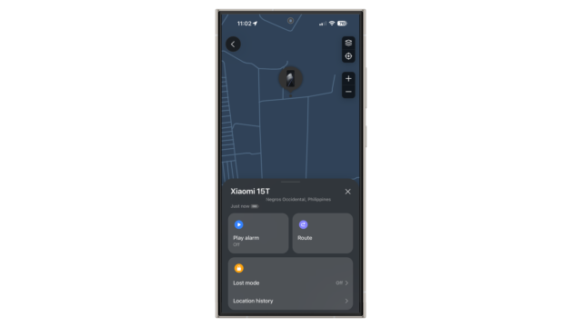 Tippen Sie auf den Play-Alarm, um das Klingeln zu starten oder das verlorene Xiaomi-Handy zu verfolgen. Xiaomi HyperOS 3 verfolgen gestohlen verloren Xiaomi über iPhone