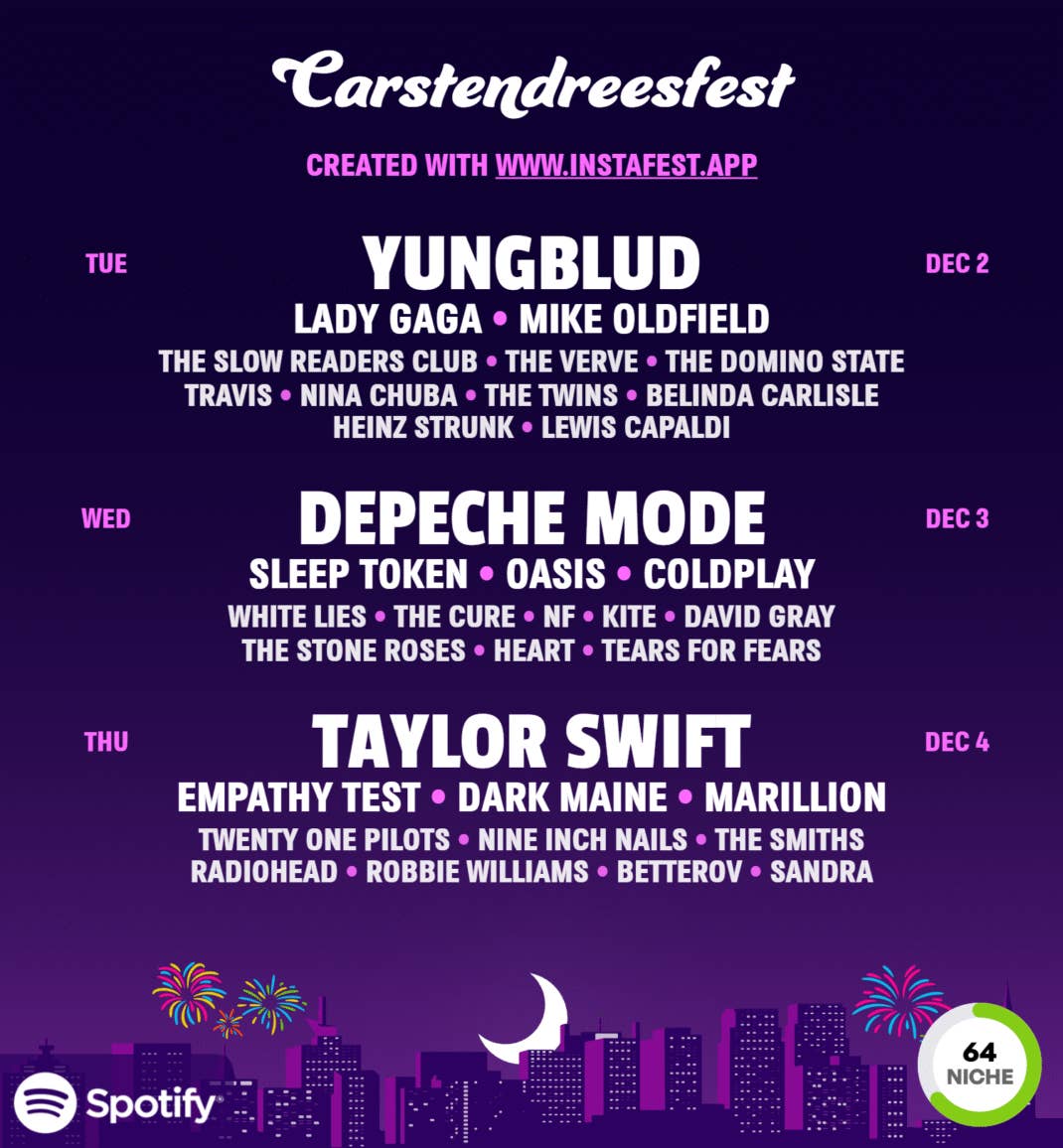 Screenshot der App Instafest.