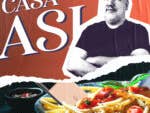 Casa-Casi-Logo, daneben Casi und im Vordergrund ein Teller mit Spaghetti und Smartphones