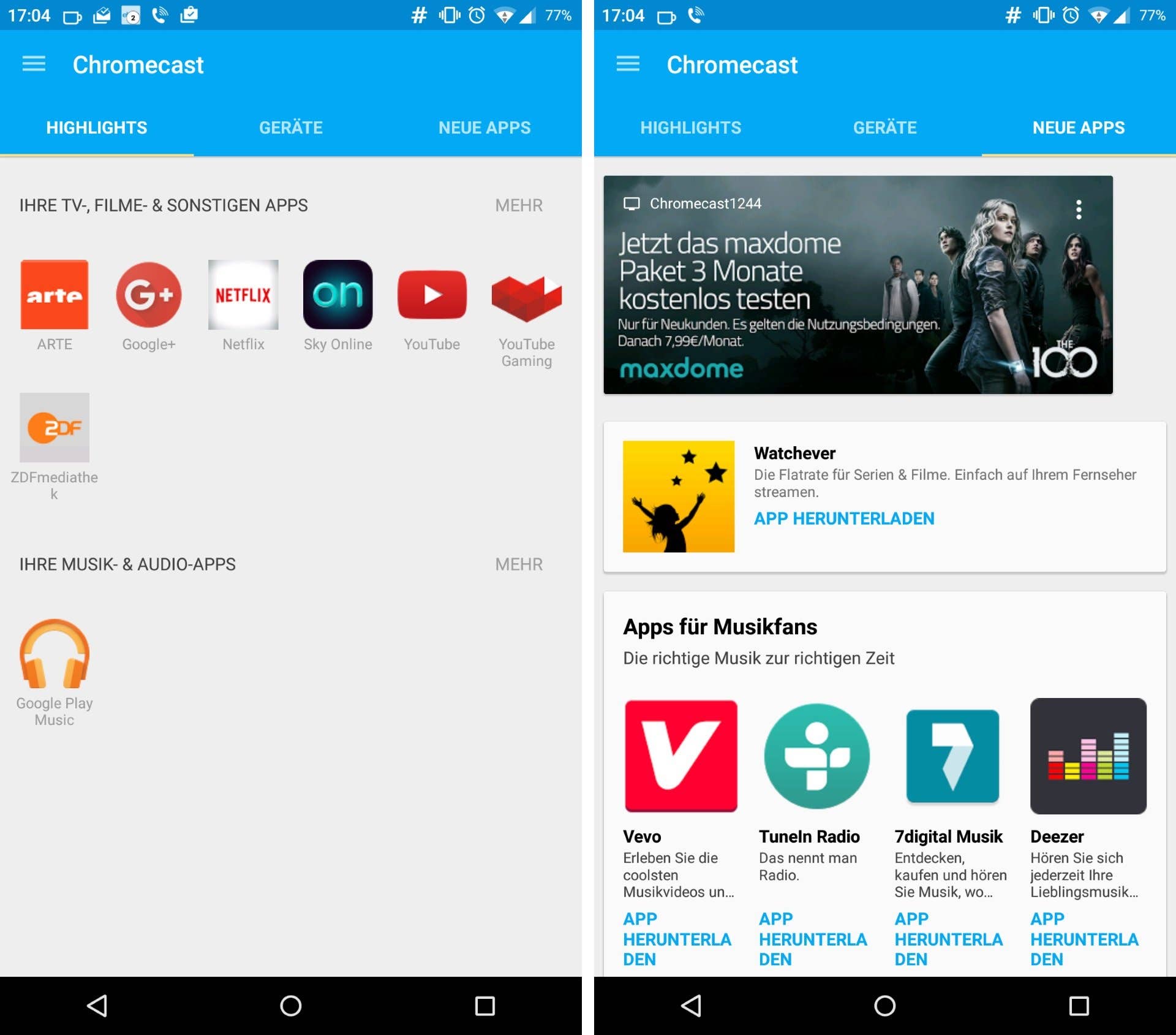 chromecast new app de