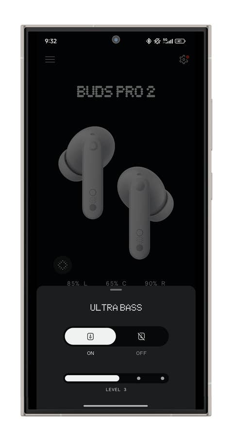 Screenshot der Nothing-X-App
