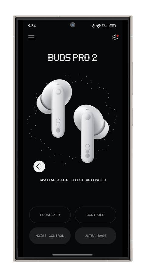 Screenshot der Nothing-X-App