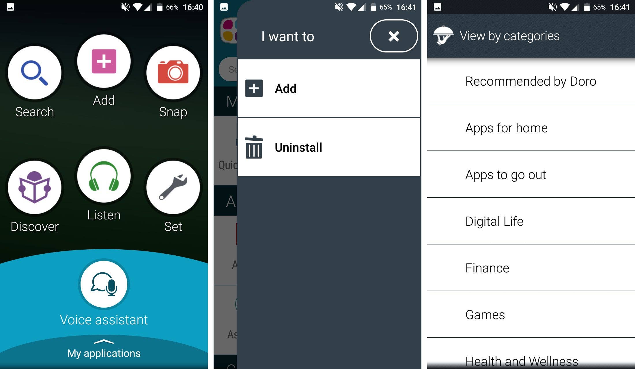 doro easy app drawer recommendations