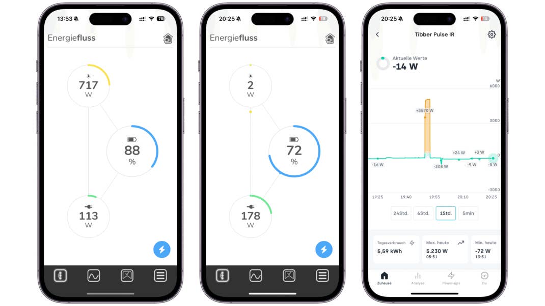EET Solmate App-Screenshots