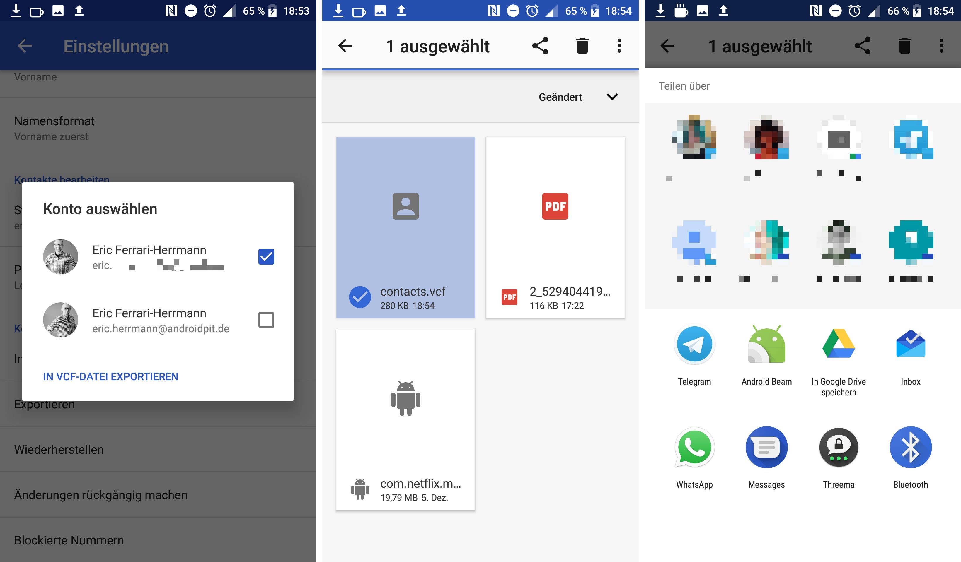export contacts android de 2017