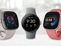 Google Pixel Watch zwischen Fitbit Sense 2 und Fitbit Versa 4