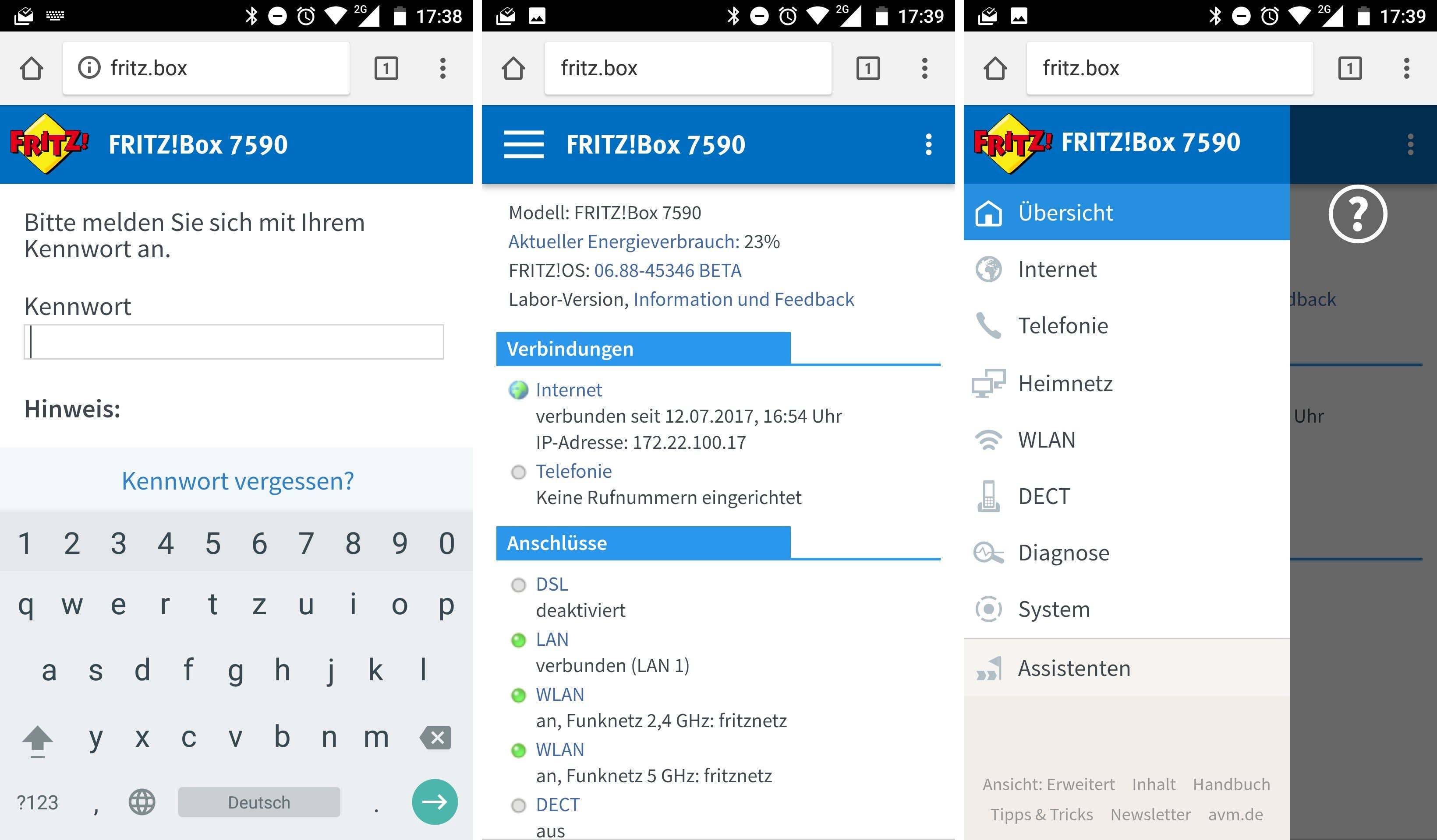 fritzbox web interface