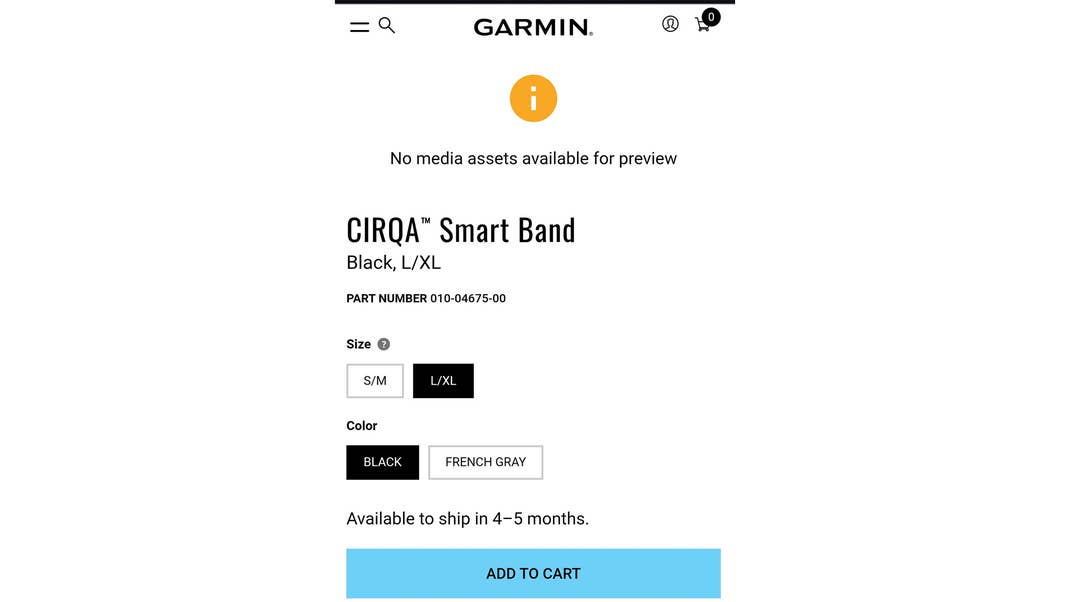 Garmin Cirqa Smart Band screenless wearable