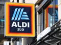 Aldi Logo an einem Geschäft.