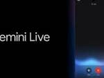 Gemini-Live-Logo vor einem Sternenhimmel und rechts daneben ein Android-Handy mit Gemini Live im Einsatz