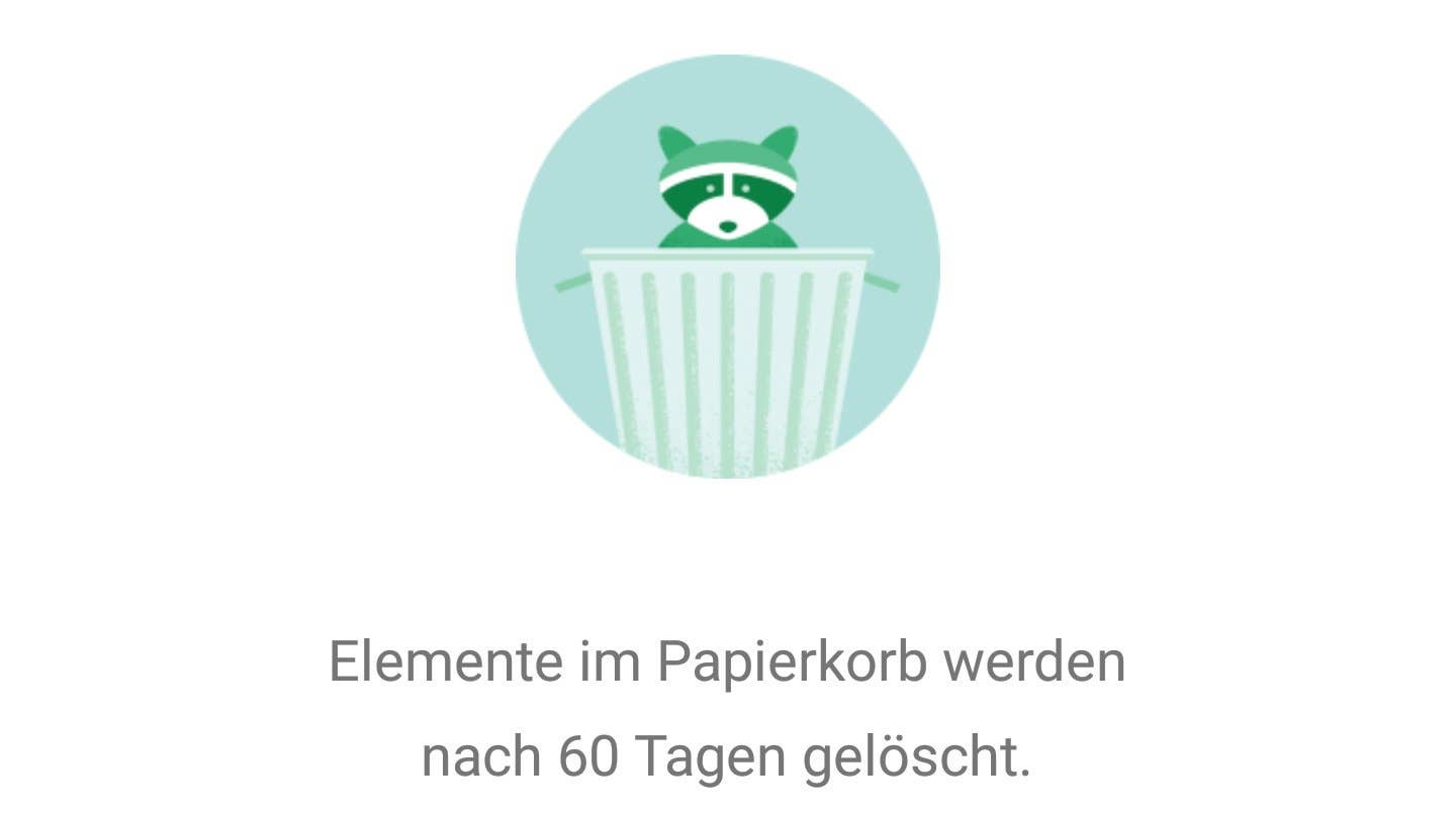 google photos papierkorb