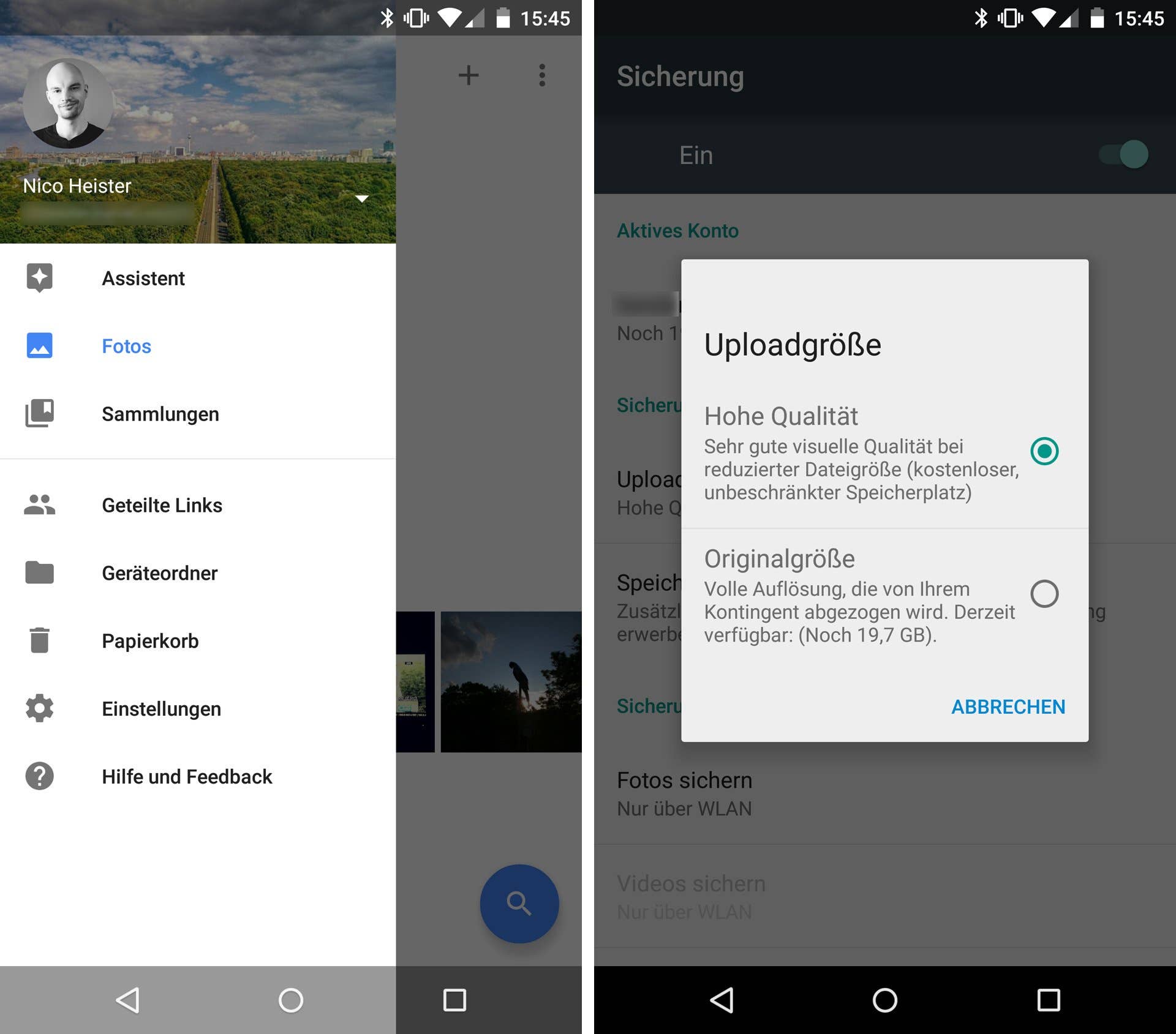 google photos unbegrenzter speicherplatz upload